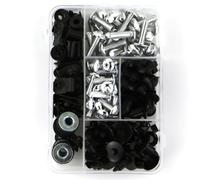 PQAWSFR Moto Boulon Ecrou Compatible avec Suzuki pour SV1000S 2003-2007 pour TL1000R 1998-2005 Écrou Moto Kit Complet Boulons De Carénage Complet Clips De Carénage Vis M5 M6(Silver)