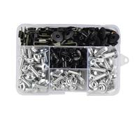 PQAWSFR Moto Boulon Ecrou Compatible avec Vespa pour Sprint pour Primavera 150 GTV LXV PX 195 Pièces Boulons Carénage en Aluminium Moto Kit De Vis Clips D'écrou(Silver)