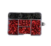 PQAWSFR Moto Boulon Ecrou Compatible avec Yamaha pour DT200 pour DT125RR pour DT125R Accessoires Moto Carénage pour Boulon Vis Kit Écrou Clips Écrou Et pour Kit Boulons(Red)