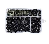 PQAWSFR Moto Boulon Ecrou Compatible avec Yamaha pour Tenere 7 T700 pour XTZ700 195 Pièces Carénage Moto M5 M6 Boulons en Aluminium Kit De Vis Écrous Clips Vis Accessoires(Black)