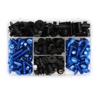PQAWSFR Moto Boulon Ecrou Compatible avec Yamaha pour Tmax 500 2001-2011 pour XJR400 1990-2007 Clips Fixation Clips Écrous Accessoires Moto Kit Complet De Boulons Carénage(Blue)