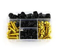 PQAWSFR Moto Boulon Ecrou Compatible avec Yamaha pour Tmax 500 2001-2011 pour XJR400 1990-2007 Clips Fixation Clips Écrous Accessoires Moto Kit Complet De Boulons Carénage(Yellow)