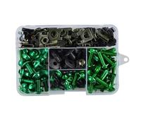 PQAWSFR Moto Boulon Ecrou Compatible avec Yamaha pour XMAX250 pour XMAX300 pour XMAX400 Kit De Vis Boulons Pare-Brise Carénage Moto Clips D'écrou Vis De Borne De Batterie(Green)