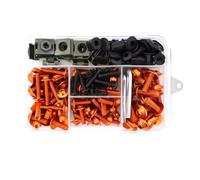 PQAWSFR Moto Boulon Ecrou Compatible avec Yamaha pour XMAX250 pour XMAX300 pour XMAX400 Kit De Vis Boulons Pare-Brise Carénage Moto Clips D'écrou Vis De Borne De Batterie(Orange)