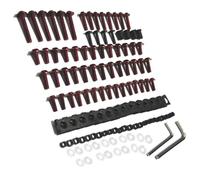 PQAWSFR Moto Boulon Ecrou Compatible avec Yamaha pour XSR700 pour XSR900 pour V-Max Moto Kit Complet Boulons Carénage Vis De Corps Vis Borne De Batterie Moto(Red)