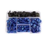 PQAWSFR Moto Boulon Ecrou Compatible avec Yamaha pour YZ250X pour YZ450FX 195 Pièces Accessoires Moto Carénage Pare-Brise pour Boulon Vis Kit Écrou Clips Vis Capots(Blue)