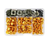 PQAWSFR Moto Boulon Ecrou pour CBR900RR pour CBR1000F pour CBR1000RR 155 Pièces Boulons De Carénage Carrosserie Moto Universels Vis Borne De Batterie De Moto(Yellow)