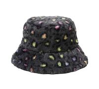 PQCHAOQ Chapeau seau d'hiver chaud en fourrure, chapeau de pêcheur moelleux pour femme, chapeau seau en fausse fourrure imprimé léopard, casquette de pêcheur en peluche chaude pour l'hiver, Gris (10