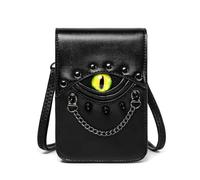 PQCHAOQ Sac à bandoulière rétro Steampunk mauvais œil du diable vintage en cuir PU Sac à bandoulière Sac de taille Sac à bandoulière pour femme homme Halloween, 04 - Noir, Taille unique