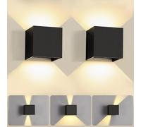PQETBV 7W Applique Murale Interieur LED Avec Angle de Faisceau Réglable Lampe Exterieure Murale 3000K Blanc Chaud Appliques Murales Etanche IP65 Applique pour Salon Chambre (Noir)