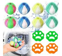 PQETBV Attrape Poils Machine a Laver, 12 PCS Réutilisable Boule Anti Poils Machine a Laver, Enleve Poil Animaux, pour Nettoyer Poils d'animaux Domestiques, Cheveux, Débris Coton