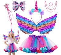 PQETBV Costumes de Licorne pour Enfants, Deguisement Licorne Fille Princess Enfant, Cosplay Carnaval Fête Anniversaire Cadeaux pour Filles