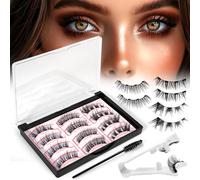 PQETBV Faux Cils Magnetique, Faux Cils Magnetique Naturel Réutilisables avec Applicateur, Aucune Colle Nécessaire Magnetic Lashes Facile à Porter et à Enlever avec Instructions