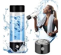 PQETBV Générateur d'Eau D'hydrogène, 420ML Bouteille à Eau Hydrogène, Générateur d'Eau Hydrogène Portable, USB Bouteille d'Hydrogène, Adaptée pour le Sport, le Voyages le Cadeaux(Noir)