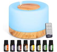 PQETBV Humidificateur d'Aromathérapie, 500ml Diffuseur d'Aromathérapie à Ultrasons, Arômes Humidificateurs Diffuseur pour Chambre, Spa, Yoga, Massage