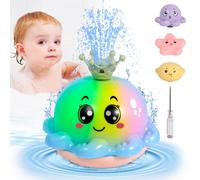 PQETBV Jouet de Bain pour Enfants Octopus LED Jeux de Bain Bébé Octopus Jouet pour le Bain Poulpe Jet d'eau Automatique Induction Jeux de Bain Enfants (Bleu)