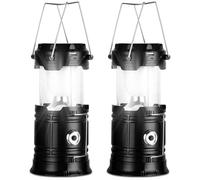 PQETBV Lanterne Solaire de Camping, Lot de 2 de Lampe Torche pour Eclairage Extéieur, Portable Lampe de Camping Imperméables IP54, pour Camping,Excursions, Secours, Pêche, Cave