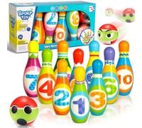 PQETBV Set de Bowling 12 Pièces pour Enfants, Intérieur Extérieur, Jouets Montessori, Cadeaux pour Garçons Fille 3-7 Ans