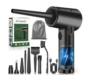 PQETBV Souffleur Air Comprimé, Souffleur Air Comprimé Ultra Puissant, 6000 mAh Purificateur d’Air Comprimé pour Nettoyage PC, Maison pour Animaux Domestiques