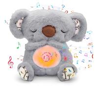 PQKL-party Peluche Loutre Qui Respire, Ma Loutre Calin Bonne Nuit, Peluche Koala avec Musique et Lumières - Cadeaux d'Anniversaire pour Filles et Garçons (Gris)