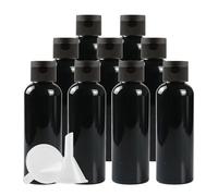 PQPAUTY 12 pièces 100ml Noir Vide Plastique Bouteille avec Noir Bouchon à Bascule de Lotion pour crèmes gels shampooing lotions