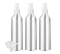 PQPAUTY 3 Pièces Portable Vide Flacon Aluminium 250ml avec Bouchon Pompe Spray Transparent Vaporisateur Bouteille pour l'eau Parfum Cosmétique Cheveux Voyage Rechargeable, 1 Pièce Entonnoir