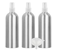 PQPAUTY 3 Pièces Portable Vide Flacon Aluminium 500ml avec Bouchon Pompe Spray Transparent Vaporisateur Bouteille pour l'eau Parfum Cosmétique Cheveux Voyage Rechargeable, 1 Pièce Entonnoir