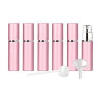 PQPAUTY 6 Pièces 10 ml Mini Poche Flacon Vaporisateur, Coque en Aluminium Rose, Portable Verre Bouteille Vide avec Pompe pour l'eau Goûter Cosmétique Parfum Rechargeable Voyage
