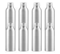 PQPAUTY 8 Pièces Aluminium 100 ml Bouteille avec Bouchon en Aluminium Fileté Argent pour Cosmétique Shampooing Voyage Hôtel