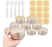 PQPAUTY Lot de 20 pots en aluminium 200ml - bocaux en aluminium ronde or mat D92mm x H45mm avec couvercle - boite aluminium cosmétique pour bougies, DIY, rangement, voyage
