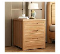 PQPQLI Table de Chevet Rustique avec 3 Tiroirs, Table de Nuit Effet Bois pour Chambre, Salon et Petits Espaces(Beech,50 * 40 * 60cm)
