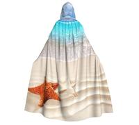 PQruop Cape à capuche avec imprimé étoile de mer, océan, plage, Halloween, cape de sorcière, convient pour bal masqué, fête de Noël, costume de cosplay