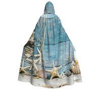 PQruop Cape à capuche pour Halloween, motif coquillage, étoile de mer, convient pour bal masqué, fête de Noël, costume de cosplay