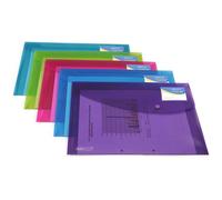 Pochettes de rangement Rapesco A4 transparentes assorties - Lot de 5