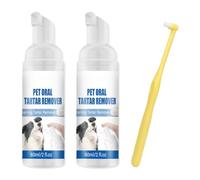 PQUELM 2 Pièces Spray Mousse Détartrant, Soins Buccaux pour Animaux de Compagnie, Réduit Efficacement la Plaque Dentaire et le Tartre, Favorise des Gencives Saines, 60 ml Brosse à dents