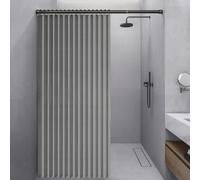 PQVMZQEMQ Rideau de Douche en Lin imperméable et résistant avec Bande magnétique, Anti-moisissure, Fermeture Rapide, Beige, 100 x 200 cm