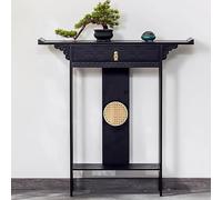 PQXQZ Console de Style Milieu du Siècle pour Entrée Table D'appoint à Deux Niveaux avec Tiroir Table D'entrée pour Couloir Entrée Salon Hall Bureau(100x25x100cm)