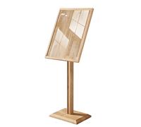 PQXQZ Porte Menu Restaurant Exterieur Porte Affiche sur Pied en Bois Massif avec Couvercle en Verre Trempé Support D'affichage pour Publicité Salon Magasin