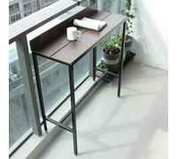 PQXQZ Table de Bar D'extérieur Haute avec Plateau Imperméable et Pieds Extensibles Table Haute pour Balcon Jardin ou Intérieur(80x39x105cm)