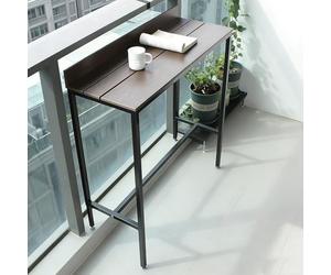 PQXQZ Table de Bar D'extérieur Haute avec Plateau Imperméable et Pieds Extensibles Table Haute pour Balcon Jardin ou Intérieur(100x39x105cm)