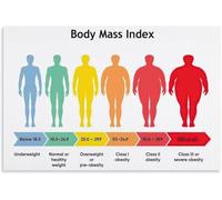 PQYSMVVG Body Mass Index Chart Poster Height Weight Guide Healthy Range Wall-Art(Framed,08x12inch(20x30cm))