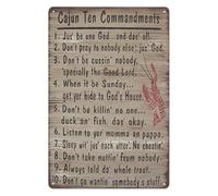 PQYSMVVG Country Cajun 10 Commandments Metal Sign Rustic Primitive Decor For Home Garden Yard Man Cave 8 X 12 inch
