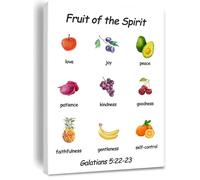 PQYSMVVG Galatians 5:22 Christian Canvas Wall-Art Bible Verse Print for Spiritual Gift(Framed,08x12inch(20x30cm))