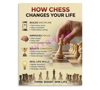 PQYSMVVG How Chess Changes Your Life Infographic Poster for Brain Training Strategy Home Office Wall-Art(Unframed,12x18inch(30x45cm))