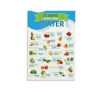 PQYSMVVG Hydrating Edibles Poster Water Heavy Crop Chart | Diet Aid Artwork Listing Succulent Plant Based Options(Framed,16X24inch(40X60cm))