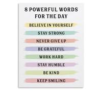 PQYSMVVG Minimalist Inspirational Art 8 Powerful Words for The Day Canvas Poster for Modern Home Decor(Unframed,08x12inch(20x30cm))