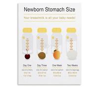 PQYSMVVG Newborn Milk Intake Guide Poster Stomach Size Increase Chart Canvas Wall-Art(Unframed,12x18inch(30x45cm))