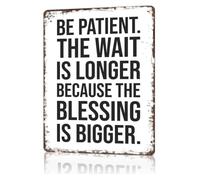 PQYSMVVG Playful Patience Motivation Things Take Time Classic Metal Tin Sign for Basement Shed Tool Room 8 X 12 inch