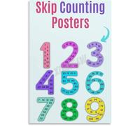 PQYSMVVG Skip Counting Numbers Math Educational Poster Classroom Wall-Art Canvas Print for School Learning Home Decor Living Room Bedroom(Unframed,08x12inch(20x30cm))