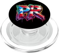 PR Graffiti Drapeau de Porto Rico Spray Peinture Street Art Fun Cool PopSockets PopGrip pour MagSafe